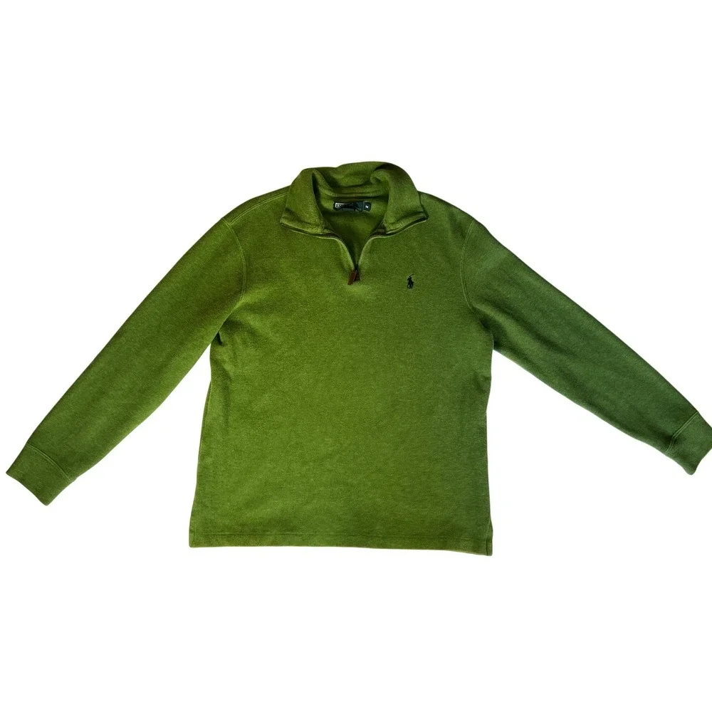 Polo Ralph Lauren Preppy Old Money Cotton Pullover‎ Sweater Green Medium